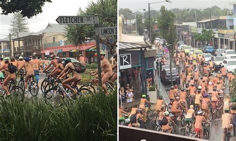 Byron Bay Nude Cyclists Wear Nothing But A Smile In Naked Bike Ride Daily Mail Online