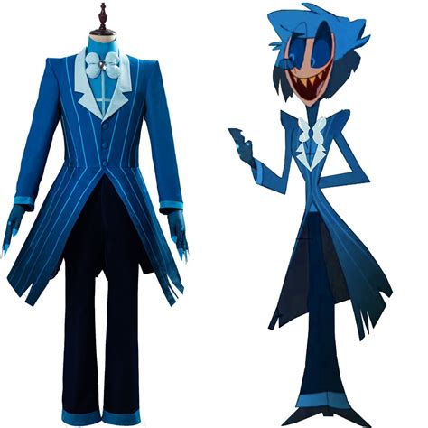 Hazbin Cosplay Hotel ALASTOR Costume Blue Uniform Suit Halloween