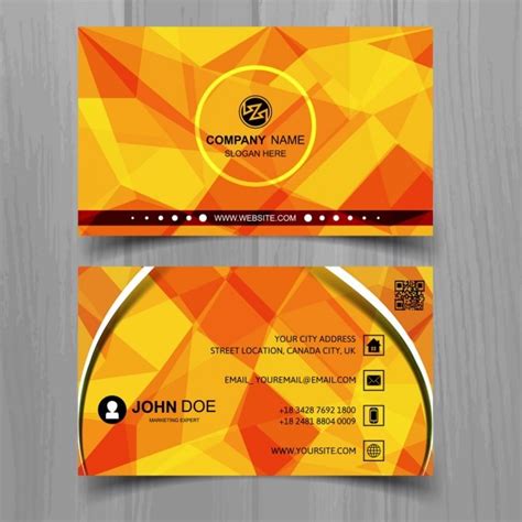 Free Vector Polygonal Business Card In Modern Style
