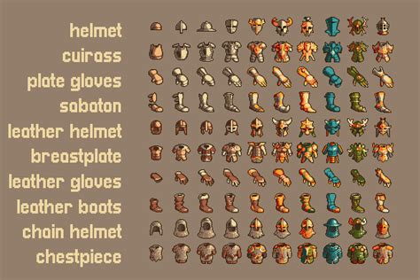 100 Pixel Art Armor Icons Pack 6 Download