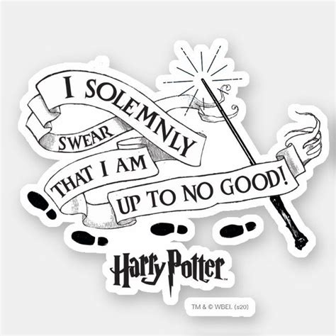 I Solemnly Swear That I Am Up To No Good Sticker | Zazzle.com in 2021