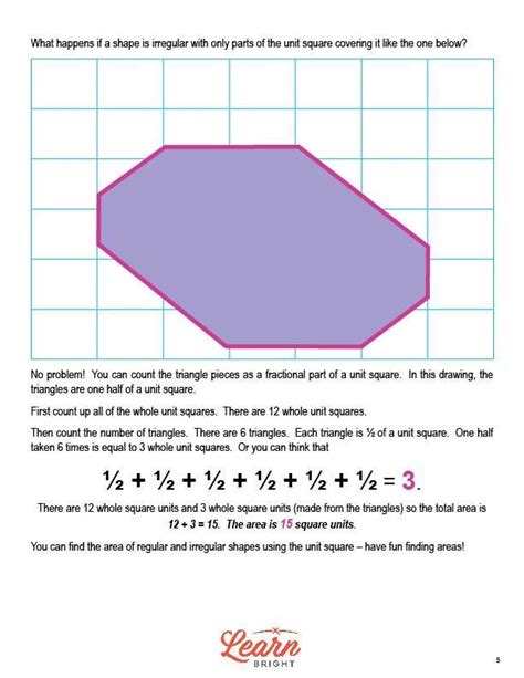 Measuring Areas In Square Units Free Pdf Download Learn Bright