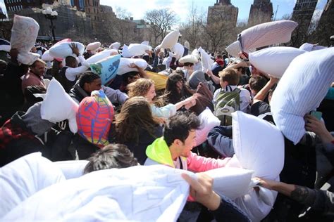 Worlds Biggest Annual Pillow Fights Town And Tourist