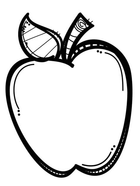 Teacher Apple Clip Art In Black And White 101 Clip Art
