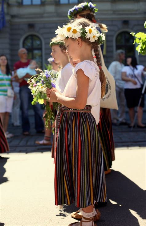 Latvian Midsummer Street Parade Traditional Folk Songs Traditional Art