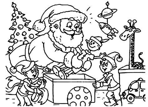 Christmas santa gifts decoration coloring page contour illustration. Santa Coloring Pages - Best Coloring Pages For Kids