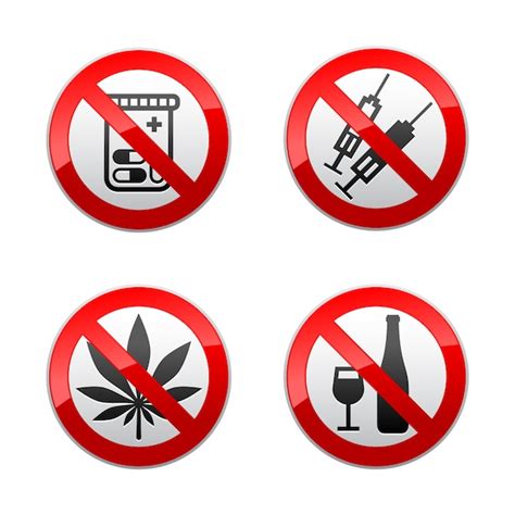 Premium Vector Set Prohibited Signs Drugs