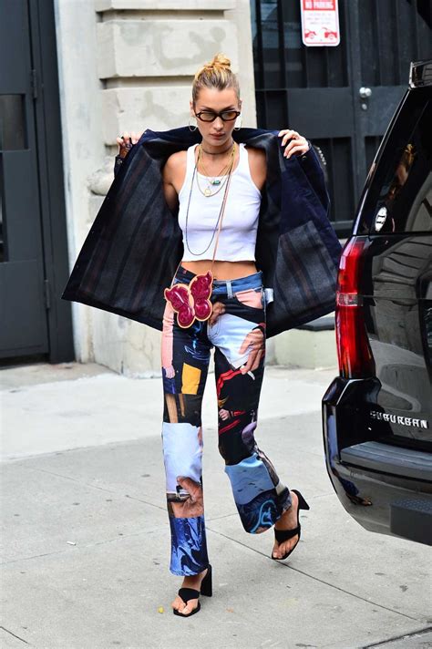 Bella Hadid In A White Cropped Tank Top Was Seen Out In Ny 09082019