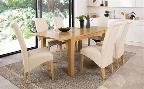 Find modern and trendy cream leather dining chairs to make your home look chic and elegant, only on alibaba.com. Madison Oak 150-200cm Extending Dining Table with 6 ...