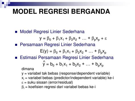 Ppt Regresi Linier Berganda Multiple Linear Regression Powerpoint