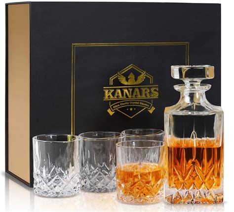 Buy Kanars Whisky Decanter And Glasses Set 750ml No Lead Crystal Whiskey Decanter With 4