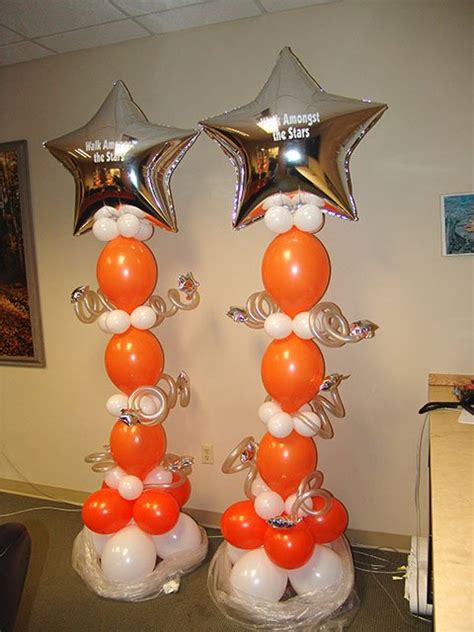 Star Studded Balloon Columns With Vinyl