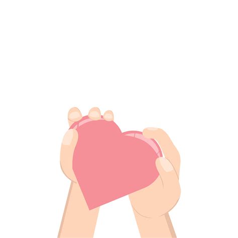 Hand Holding Heart Love Symbol Humanity And Charity Using Two Hand