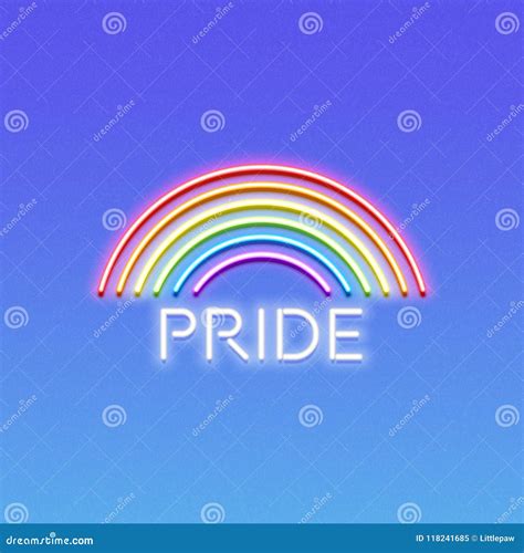 Neon Lgbt Pride Sign Glowing Rainbow Gay Love Celebration Vector