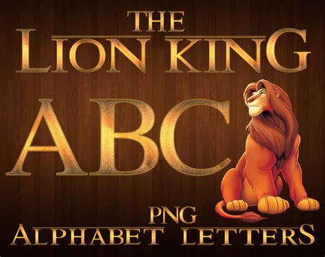 Lion King Font Png Lion King Alphabet Lion King Letters Etsy