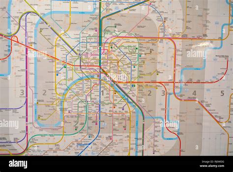 Karte Von Paris Metro Und Rer Bahn Paris Frankreich Stockfotografie
