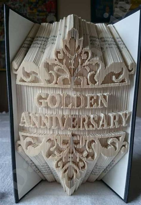 Golden Anniversary Combi Cut And Fold Book Folding Pattern Cut And