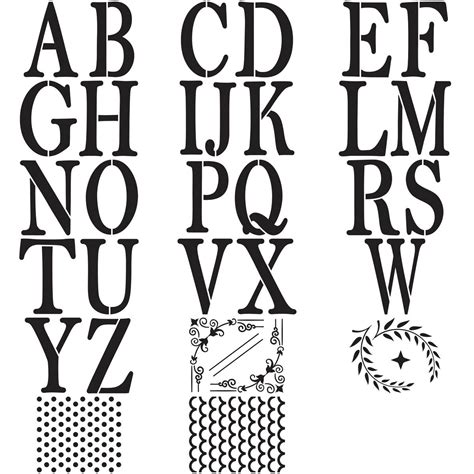 Shop Plaid Folkart ® Alphabet And Monogram Paper Stencils Serif Font 5