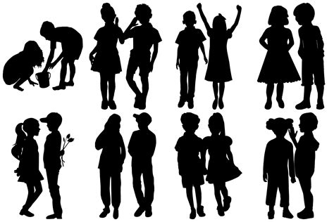 Little Boy And Girl Couple Silhouettes Ai Eps Png By Me And Ameliè