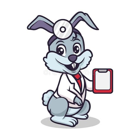 Cute Doctor Bunny Mascot Design Stock Vector Illustration Of Funny