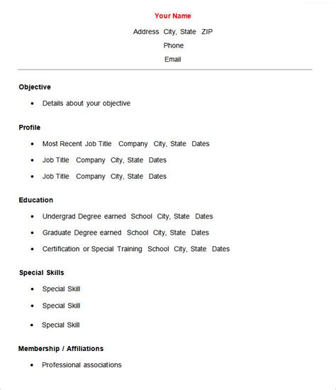 [click here to directly go to the complete simple resume sample. Simple Resume Format In Word | Template Business