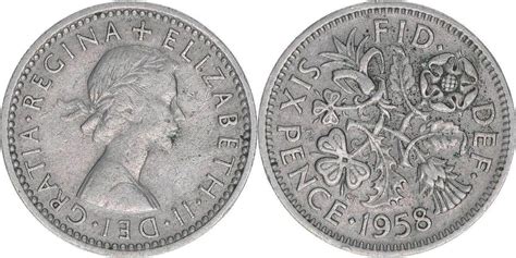 Großbritannien 6 Pence 1958 Ma Shops