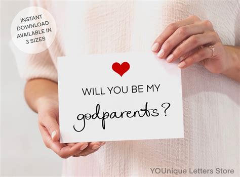 Will You Be My Godparents Card Printable Godparent Proposal Etsy Uk