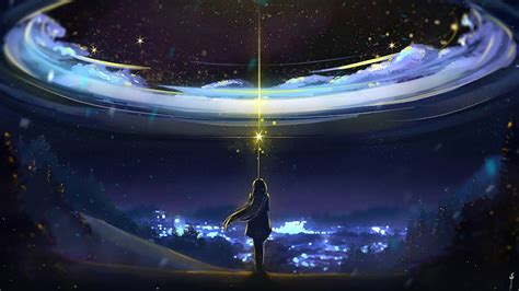 Anime Night Sky Scenery 4k 167 Wallpaper