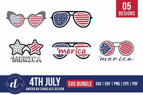 American Sunglass Bundle Patriotic Svg Graphic By Craftlabsvg