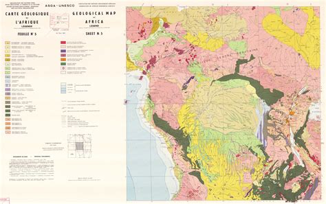 Geological Map Of Africa Sheet No 5 Carte Géologique De Lafrique
