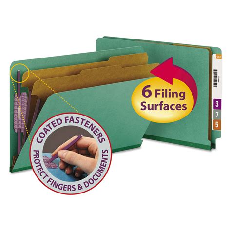 Smead End Tab Colored Pressboard Classification Folders With Safeshield