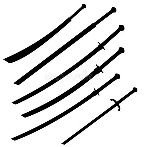 Conjunto De Espadas Antiguas Realistas Vectoriales Ilustración del