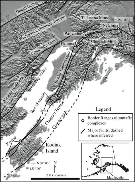 Map Of South Central Alaska Showing Physiographic Features Some Major