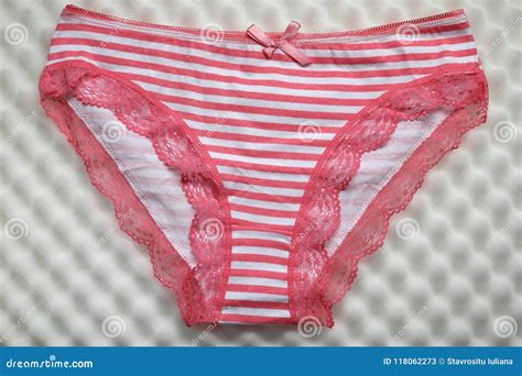 Pink And White Striped Panties Stock Image Image Of Fashionable