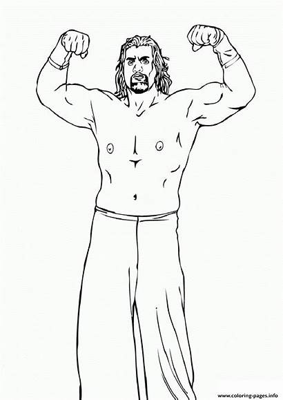 Reigns Coloring Wwe Roman Pages Printable