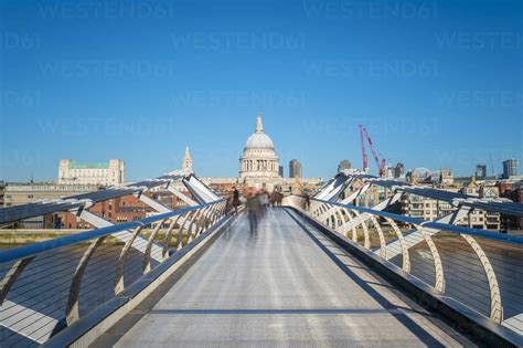 Millennium Bridge London Millennium Footbridge Over River Thames St