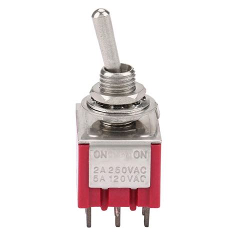 5pcs On On 2 Position Toggle Switch 3pdt 9 Pin 6mm 2a250vac 5a120vac