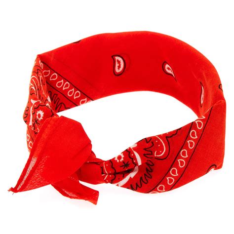 Bandana Print Headwrap Red Claires Us