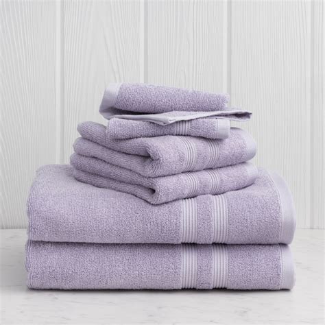 Mainstays 6 Piece Performance Solid Bath Towel Collection Iris
