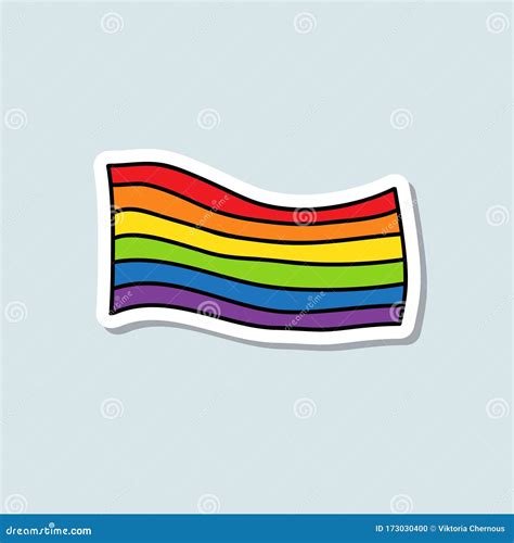 Lgbtq Rainbow Flag Doodle Icon Vector Illustration Stock Illustration