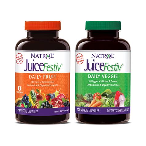 Natrol Juicefestiv Daily Fruitsandveggies Capsules With Selenoexcell 46