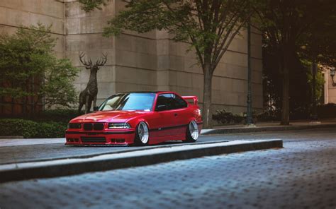 Bmw e36 cab 3.0l stance (330i e46) 231cv airlift performance ac schnitzer bad karma stanceworks facebook : Wallpaper : trees, street, sculpture, sports car, tuning, BMW E36, German cars, coupe ...