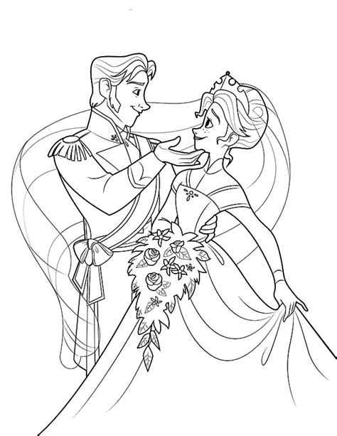 570x738 color pages princess prince coloring pages princess coloring pages. Prince Hans Dance with Princess Anna Coloring Pages ...