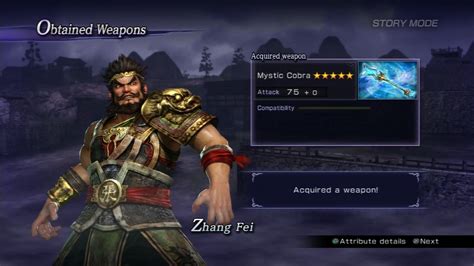 In a garrison on the center of the map the outfits are different because i used the color editor that you unlock after beating the story. Warriors Orochi 3 Ultimate - Zhang Fei Mystic Weapon Guide - YouTube