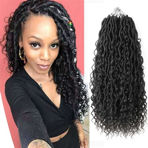 Buy Curly Faux Locs Crochet Hair,18 Inch New Goddess Locs With Curly