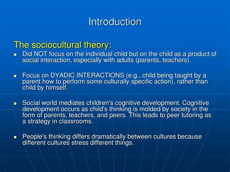 Lev Vygotskys Sociocultural Theory