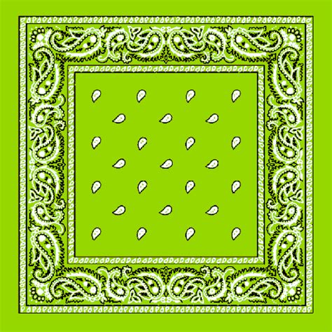 Street gangs in new york, los angeles, chicago and other urban centers have various ways of identifying (or shall we say, branding?) themselves—think bandanas, hoodies, jackets, etc. 14"X14" Lime Green Paisley Bandana