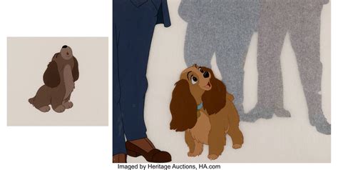 Lady And The Tramp Lady Production Cel Setup Group Of 2 Walt Lot
