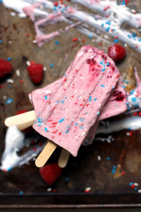 Red White And Blue Raspberry And Cream Popsicles Recipe By And