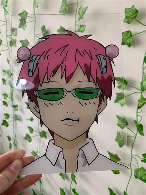 Saiki K Anime Glass Painting Etsy